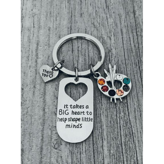 Art Teacher Keychain, Unisex Teach, A Great Art Teacher is Hard to Find but Impossible to Forget Jewelry for Art Instructor, Appreciation Gifts for Men and Women