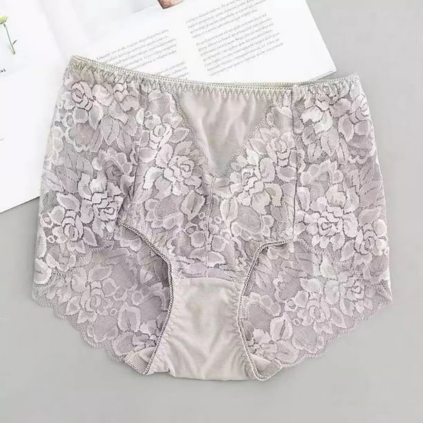 Women Underpants Lace Cotton 4PCS Tummy Control Brief Panty Brief