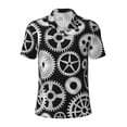 thumbnail image 2 of Daiia Metallic Gears Pattern Men’s Polo Shirts,Solid Deck Shirt,Classic Fit, Breathable Cotton Polo for Casual and Sport Wear-4X-Large, 2 of 7