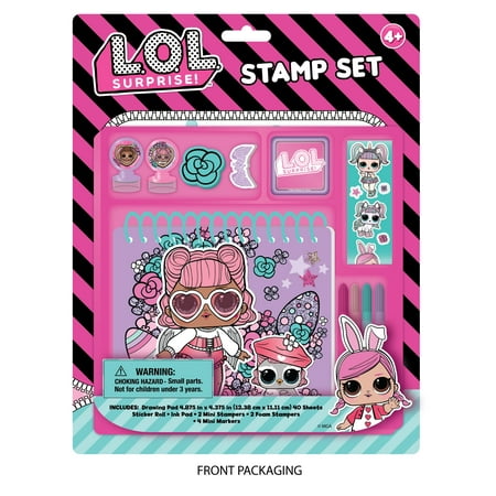 MGA LOL Surprise! Stamp Set has drawing pad, sticker roll, stampers and ink pad