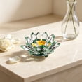 thumbnail image 5 of Crystal Lotus Tealight Candle Holder - Glass Tea Light Candlestick, Clear Crystal Figurine Ornament for Home, Office, Christmas, Halloween Decoration, 5 of 6