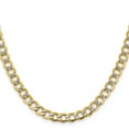 thumbnail image 2 of Primal Gold 14 Karat Yellow Gold 6.75mm Semi-solid Pave Curb Chain, 2 of 4