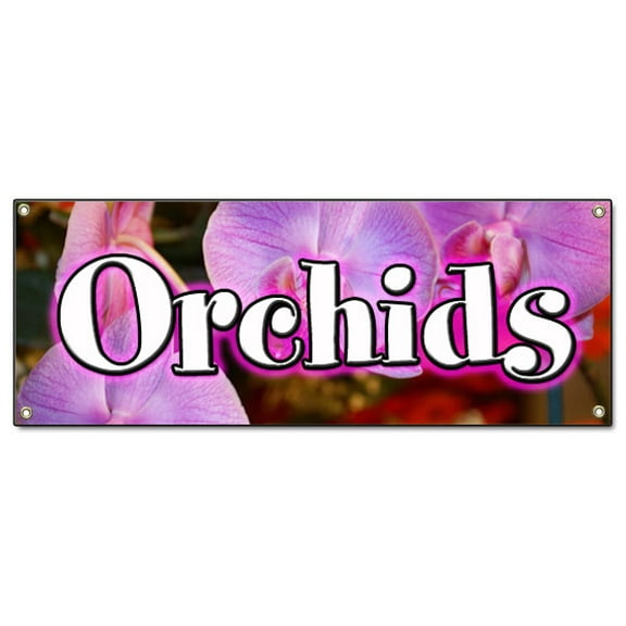ORCHIDS flower BANNER SIGN orchid bulb decorative
