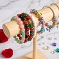thumbnail image 5 of T-Shaped Wooden Jewelry Display Stand, Tiered Bracelet Bangle Necklace Organizer Rack With Hanging Bar, Compact Countertop Accessory Holder For Vanity Boutique Retail Showcase, 5 of 6