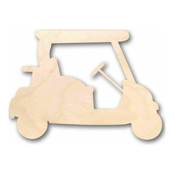 Unfinished Wood Golf Cart Silhouette - Craft- up to 46" DIY 12" / 1/2"