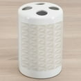 thumbnail image 1 of Ivory Ceramic Toothbrush Holder, Geometric Continuous Diagonal Diamond Shaped Abstract Monochrome Digital Style Pattern, Decorative Versatile Countertop for Bathroom, 4.5" X 2.7", Cream, by Ambesonne, 1 of 4