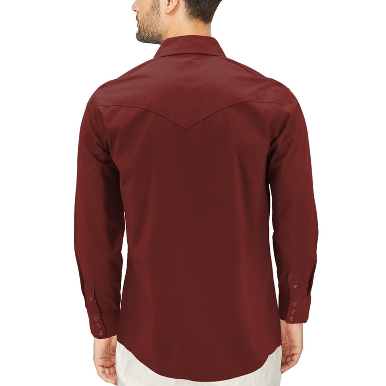 Maroon pearl deals snap shirt