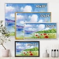 thumbnail image 4 of Designart 'Red Tulips On The Bank Near A River Mountain' Lake House Framed Canvas Wall Art Print, 4 of 5
