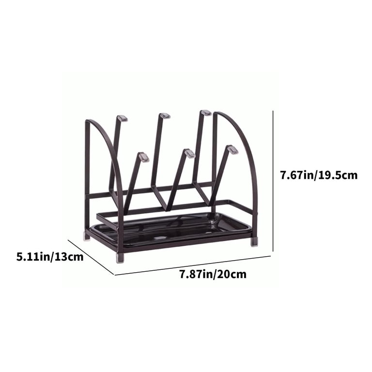SAMAZAMA Retractable Cup Drying Rack - Space-Saving Mug & Bottle Drainer, Gray