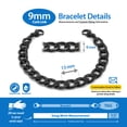 thumbnail image 3 of MedicEngraved Black Stainless Steel Custom Medical Alert Bracelet - 9mm Curb Link, 3 of 7