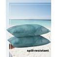 thumbnail image 5 of Modern Abstract Marble Texture Outdoor Pillow Covers Set of 2,Decorative Waterproof Throw Pillow Case,Blue Agate Stone Silver Stripe Cotton Linen Soft Cozy Cushion Pillowcases, 5 of 7