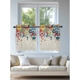thumbnail image 4 of Boho Flowers Tier Curtains 36 Inch Length,Sheer Curtains for Bedroom Living Room Window Abstract Ethnic Vintage Bohemian Floral Rod Pocket Drapes Kitchen Curtains Small Half Window 27.5"x36" 2 Panels, 4 of 6