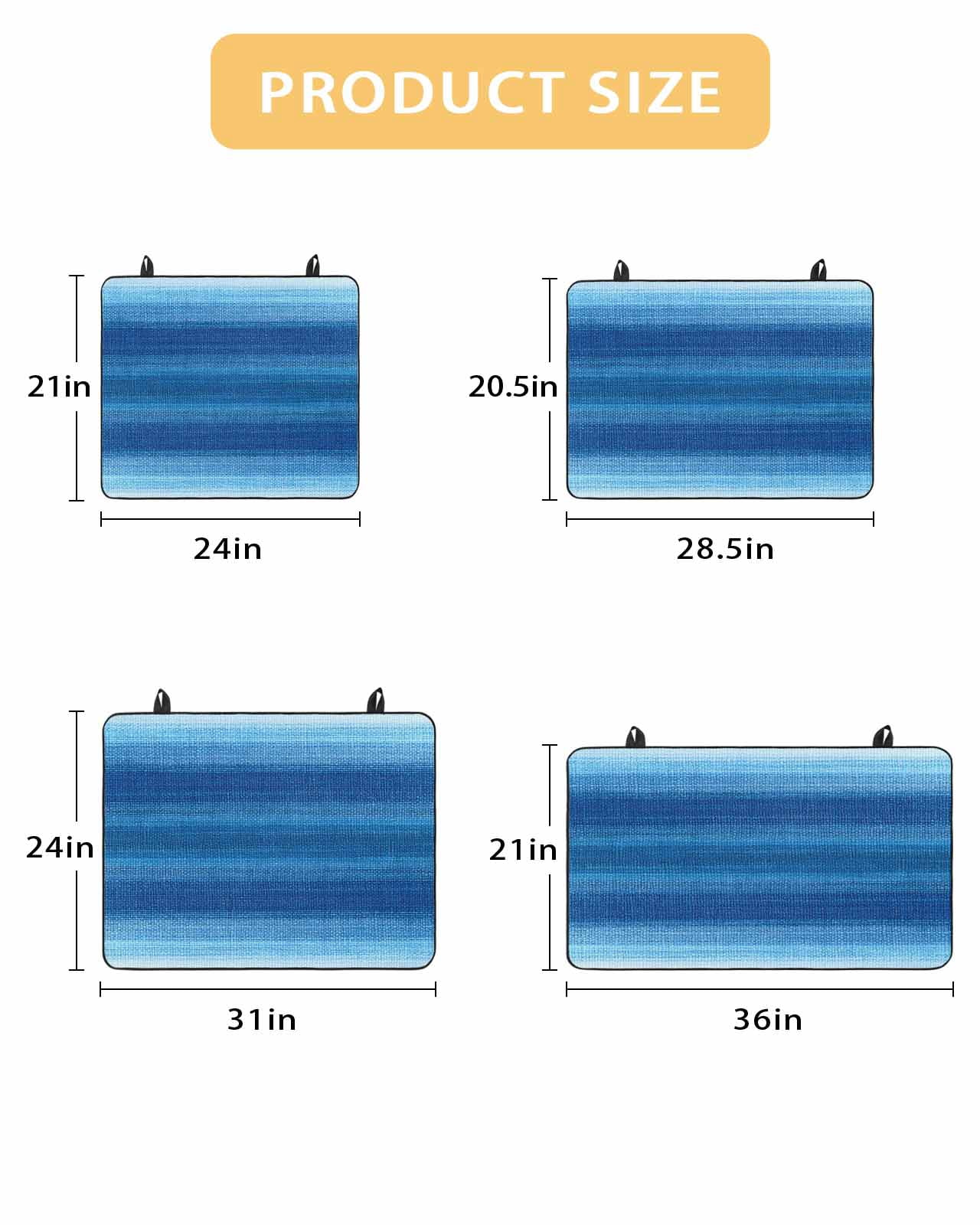 nqOlkjepod Large Induction Cooktop Protector Mat 36"x21", Blue Ombre Stripes Stove Top Covers for Electric Stove, Modern Gradient Abstract Texture Stove Burner Cover Mats, Glass Top Stove Cover
