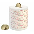 thumbnail image 2 of Flamingo Piggy Bank, Flamingos in Vintage Style Illustration Love and Romantic Animals Art Print, Ceramic Coin Bank Money Box for Cash Saving, 3.6" X 3.2", Beige Pink, by Ambesonne, 2 of 4