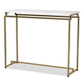 thumbnail image 1 of Baxton Studio Renzo Brushed Gold Metal Console Table with Faux Marble in White, 1 of 8