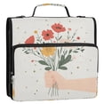 thumbnail image 5 of FORMRS Zipper Binder with Shoulder Strap 2-inch Ring 500 Sheet Capacity File Bag, Gray Cute Flower, 5 of 5