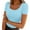 Light Blue, variant on Women Short Sleeve Tops Scoop Neck Ribbed Knit Slim Fitted Basic Tee Shirts Casual Summer Clothes 2026 Fall Outfits