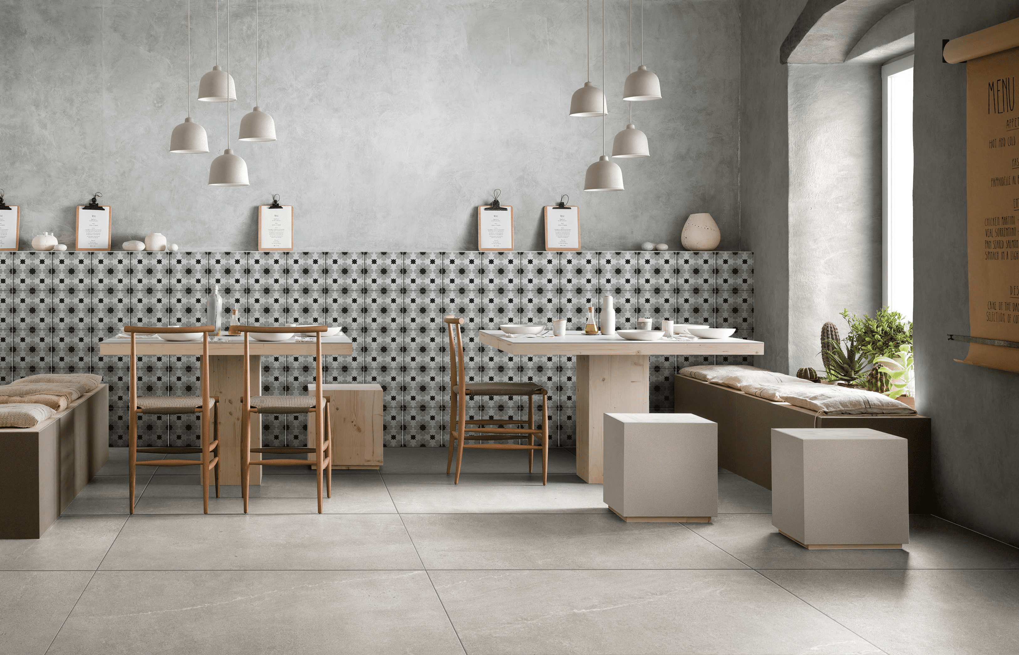 Mulia Inc - Visions 8 x 8 Ceramic Tile in Zargoza Grey (10.76sqft/25 Pc)