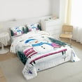 thumbnail image 3 of Manfei Kawaii Blue Snowman Queen Comforter Set for Kids, Rustic Xmas Tree Bedding Sets, Merry Christmas Reversible Bedding Comforter Set, Lightweight Room Decor, 3-Piece, 3 of 8