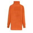 thumbnail image 5 of WCMZJ Womens Turtleneck Oversized Long Batwing Sleeve Sweater Dress 2024 Plus Size Tunic Pullover Knit Fall Dresses Orange XL, 5 of 6