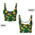 thumbnail image 5 of Haiem Pineapples with Palm Leaves Pattern Womens Sports Bra - U Neck Padded Low Impact Yoga Bra Workout Crop Top Gym Moisture-Wicking Workout Vest -, 5 of 9