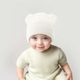thumbnail image 2 of Krdevn Stretch Baby for Boys Girls Soft Knit Winter Hat with Adorable Bear Design for Toddler Cold Weather,Size:0-3 Years, 2 of 6