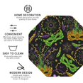 thumbnail image 4 of Gaeub Carnival Mardi Gras3 Print 6 Pcs Leather Coasters for Drinks ,Drink Coasters Sets,Drink Table Cup Coasters for Living Room Kitchen Coffee Decor,Octagon, 4 of 7