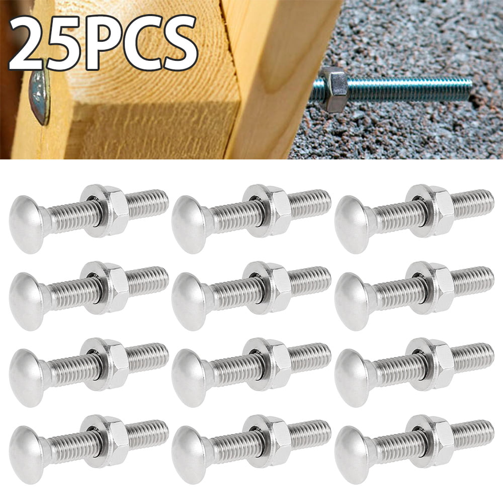 Hardwood Bench Slat Fixings Fixing Kit 25 Stainless Steel Bolts Nuts 35mm X M6