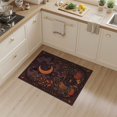 thumbnail image 2 of ODIKA 3'x5' Washable Area Rug Non-Slip, Flatweave, Easy Care Midnight Amber Celestial Design Mystical Moonlit Botanicals and Pumpkins for Hallway, Laundry Room, 2 of 7