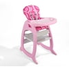 Badger Basket Envee II Baby High Chair with Playtable Conversion-Color:Pink/White