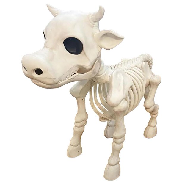 2uds. Decoración de esqueleto de vaca de Halloween, accesorios complicados, decoraciones para fiestas en el hogar (17CM)