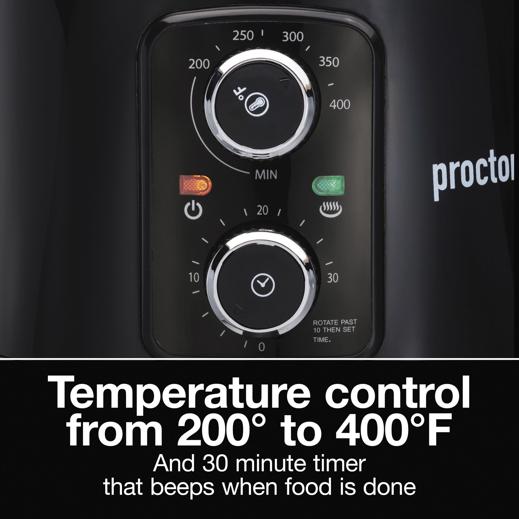 Proctor Silex 3.7 Quart Air Fryer with Timer and Nonstick Basket, Black