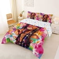 thumbnail image 2 of Castle Fairy Graffiti Black Woman Queen Comforter Set 3 Pieces,Lollipop Print Comforter Sets Queen,Pink Purple,1 Comforter and 2 Pillowcases, 2 of 6