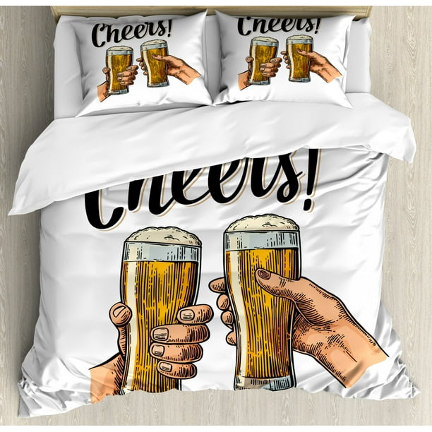 Alcohol Duvet Cover Set King Size Female And Male Hands Holding