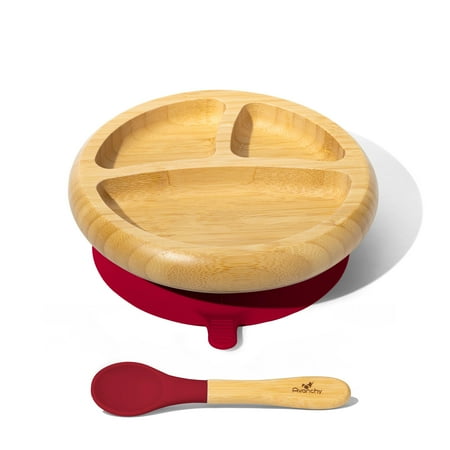 Baby Divided Plate   Spoon | Bamboo & Silicone