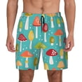 thumbnail image 2 of Picia Mushrooms pattern Mens Swim Trunks with Compression Liner Stretch Beach Shorts Quick Dry with Zipper Pockets No-Chafing Board Shorts-X-Large, 2 of 9