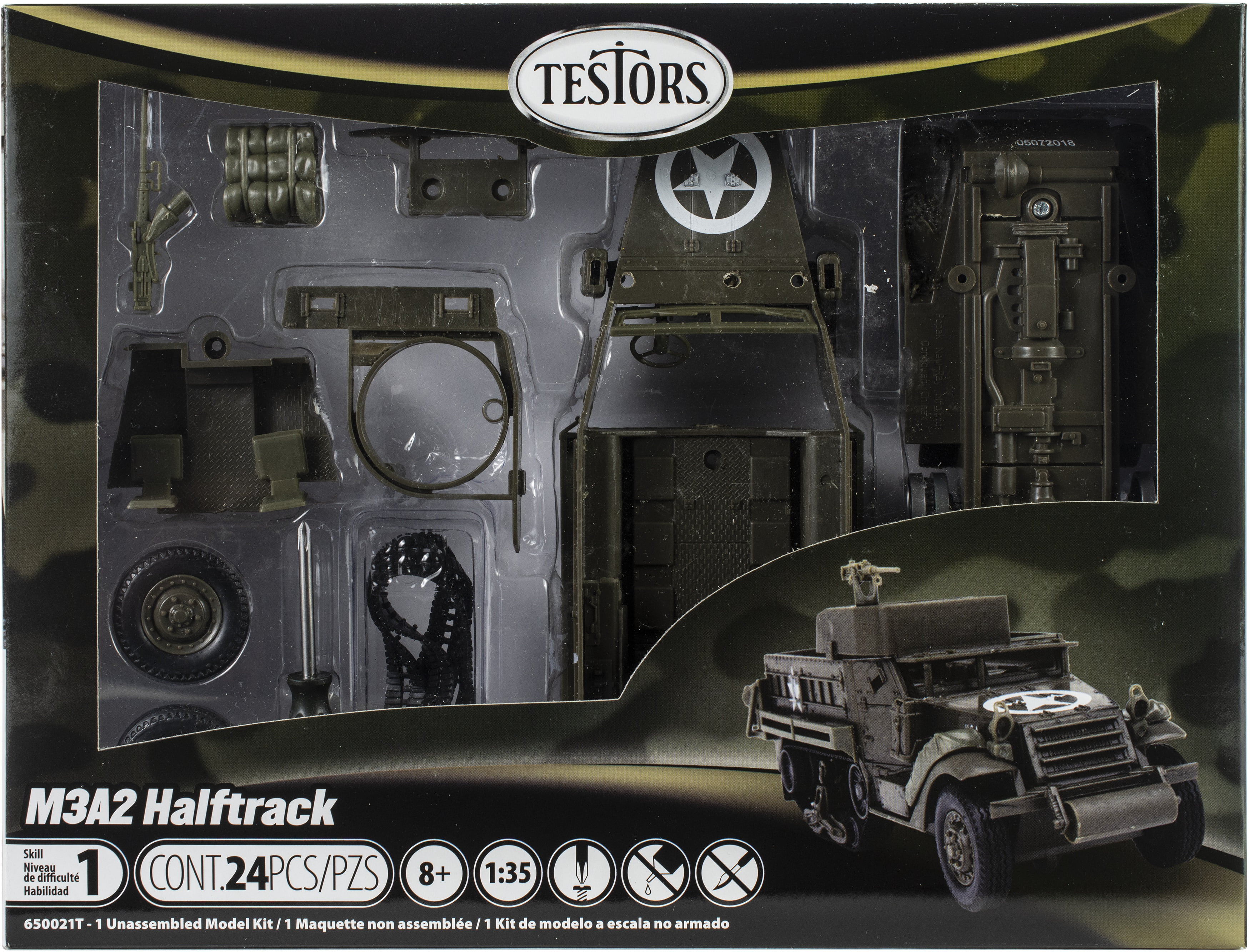 1:35 Kit Testors Quick Build Pre-Painted US ARMY M3A2 HALFTRACK New in Box 