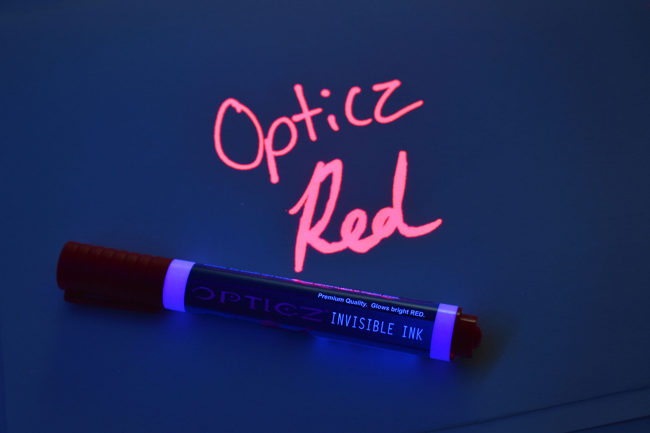 Opticz Blacklight Reactive Large Tip Invisible UV Red Ink Marker