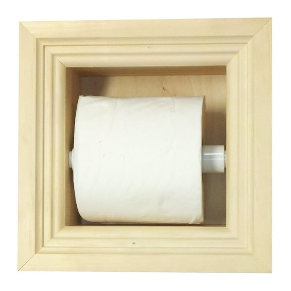 Typhon Recessed Solid Wood Toilet Paper Holder 7 x 8.5, Unfinished