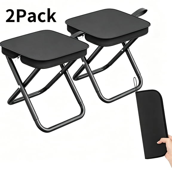 Upgraded Portable Collapsible Stool, Sturdy Foldable Stool with Load Capacity of 550lbs, Camping Stool for Hiking