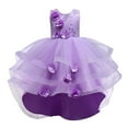 thumbnail image 3 of Akiihool Girls Princess Dress Child Party Dress Girls Sleeveless Cake Fashion Sweet Dress Party Princess Dress Performance(Purple,4-5 Years), 3 of 9