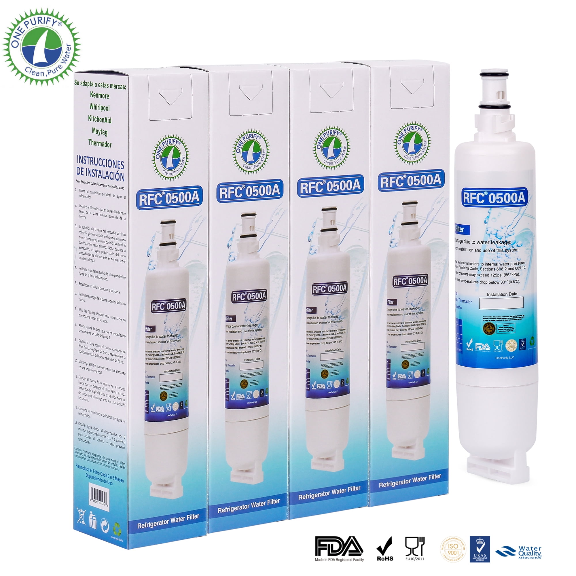 OnePurify RFC0500A 4396508 Filter 5 Compatible Refrigerator Water