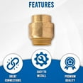 thumbnail image 6 of Fittings 1/2" Pushfit Straight Coupling - 1/2" x 1/2" PEX Brass Push-fit Coupling - Push-to-Connect Plumbing Fittings for PEX Copper CPVC (Pack of 10), 6 of 6