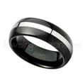 thumbnail image 2 of 2-tone Tungsten Ring - 8mm Polished Black IP Comfort Fit Dome Tungsten Carbide Wedding Ring - Men's Tungsten Anniversary Ring - TN115s6, 2 of 3