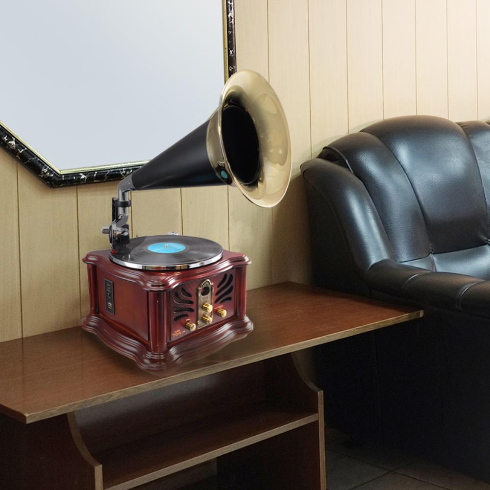 Vintage Retro Classic Style BT Turntable Phonograph Speaker System with MP3 ReCording Ability - image 3 of 3