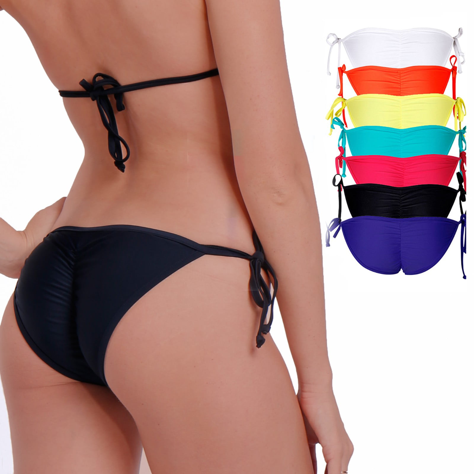 FITTOO Women Long Sleeve UV Protection Bikini Sets Low Rise Swimsuits Color Block Thong Bottoms Swimwear
