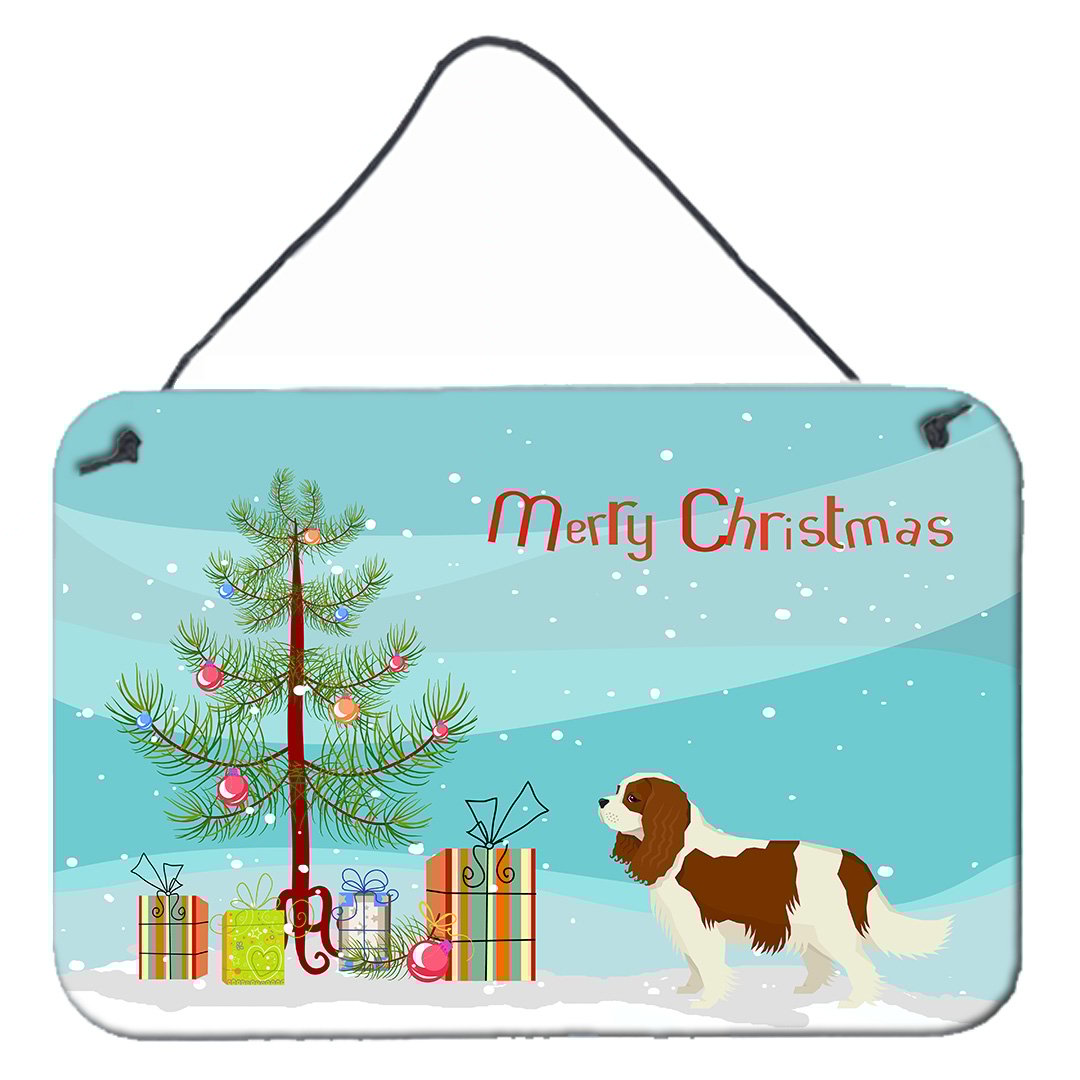 Carolines Treasures CK3529DS812 Cavalier Spaniel Christmas Tree Wall or Door Hanging Prints 8x12 multicolor