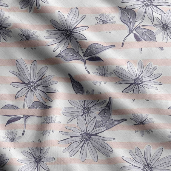 Soimoi Floral Print,Cotton Cambric Quilting Fabric Sold by The Yard- 42 Inch Wide Medium Weight Cotton Fabric SewingSupplies -Purple