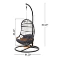 thumbnail image 4 of Christopher Knight Home Lombard Rattan Hanging Chair by  - 400 lb limit Light Brown + Black + Beige, 4 of 5