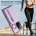 thumbnail image 3 of Decase Compatible with Samsung Galaxy Note 20 Ultra Case with Card Holder and Strap for Women,Crossbody Lanyard,Stand Ring Kickstand,Snap Clasp,Phone Wallet Case,Purple, 3 of 10